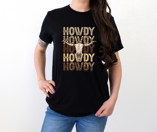 Leopard Howdy Skull Western Full Color DTF Transfer