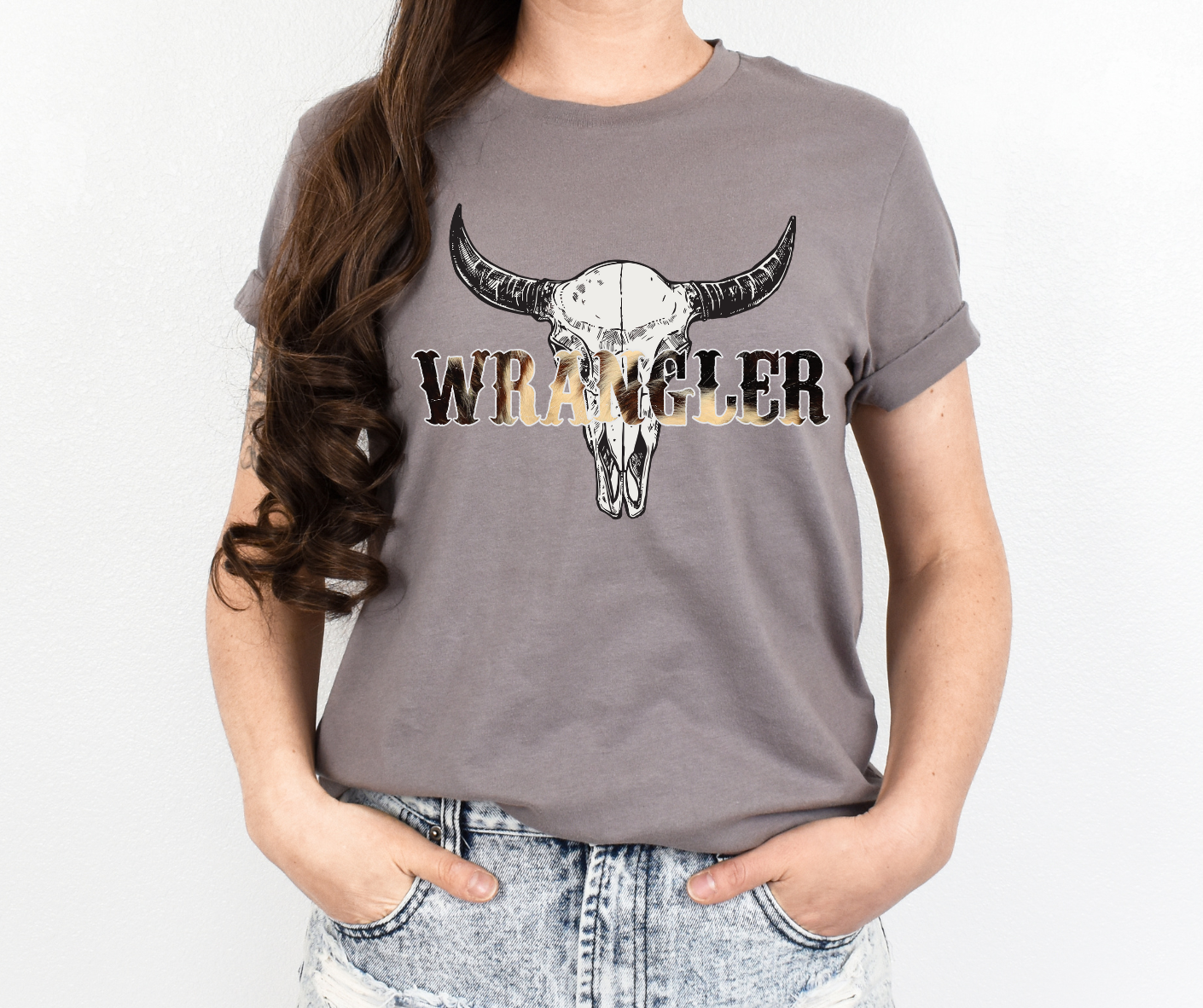 Wrangler Skull Western Full Color DTF Transfer