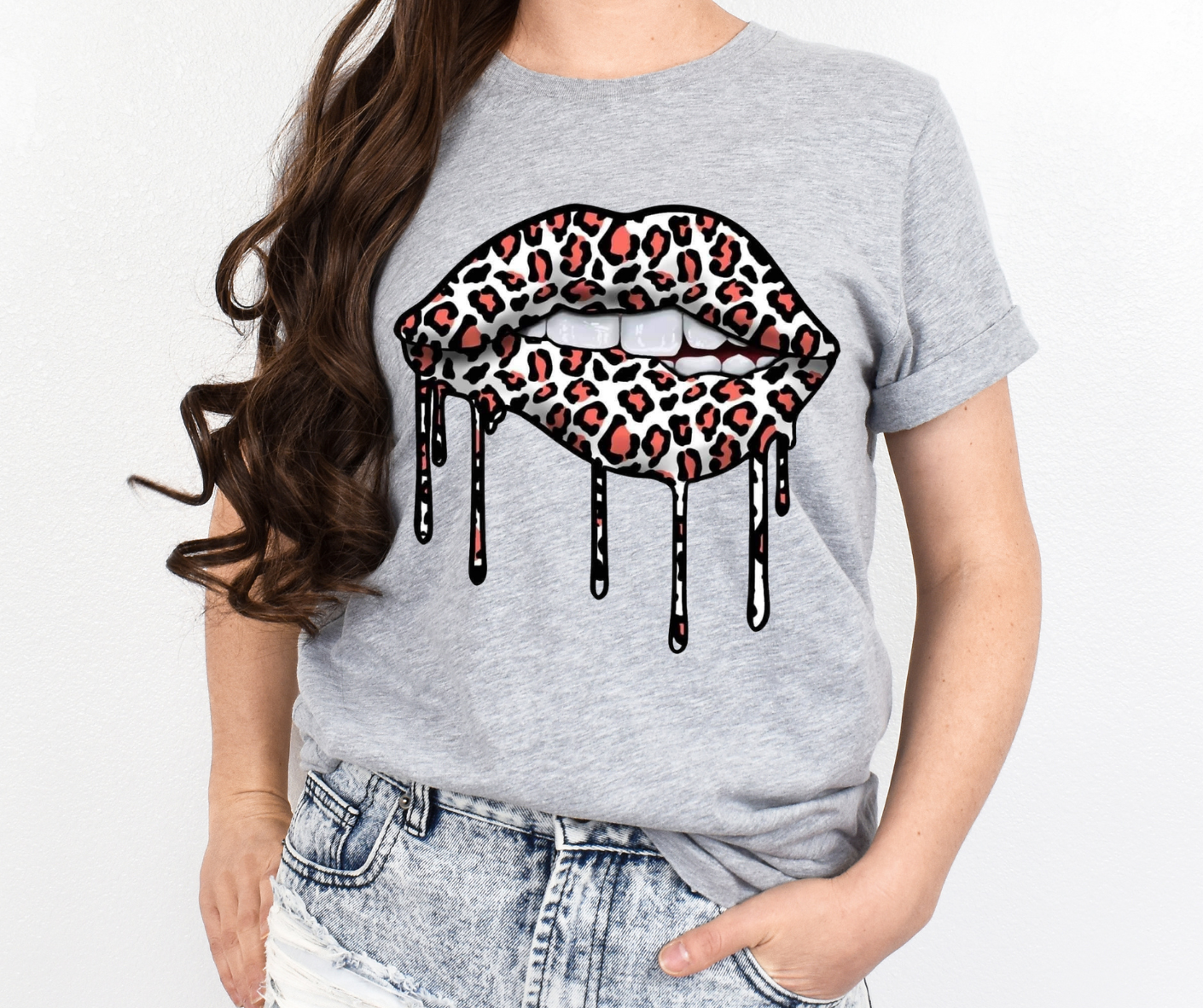 Dripping Leopard Lips Full Color DTF Transfer