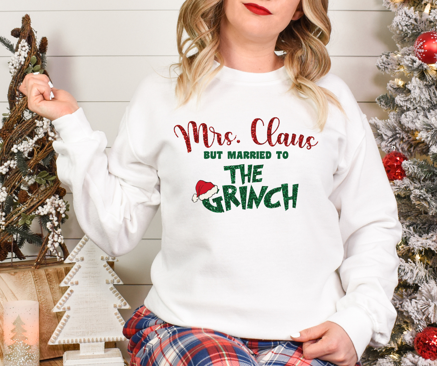 Mrs. Claus But Married To The Grinch Full Color DTF Transfer