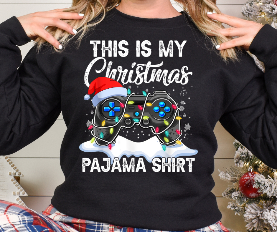 This Is My Christmas Pajama Shirt Gamer Controller Full Color DTF Transfer