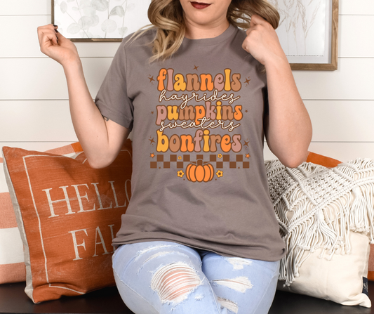 Flannels Pumpkins Bonfires Full Color DTF Transfer