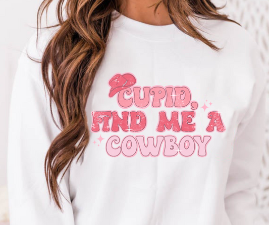 Cupid Find Me A Cowboy Full Color DTF Transfer