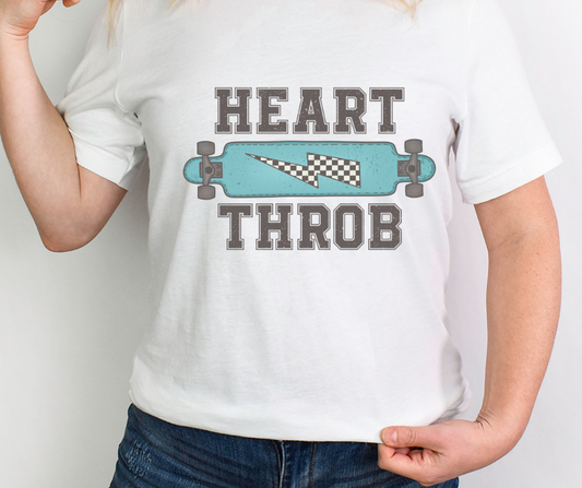 Heart Throb Blue Skateboard Full Color DTF Transfer