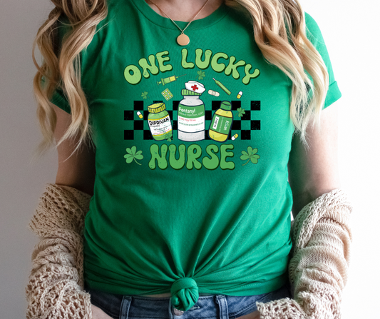 One Lucky Nurse Medicine Vials  St. Patrick’s Full Color DTF Transfers