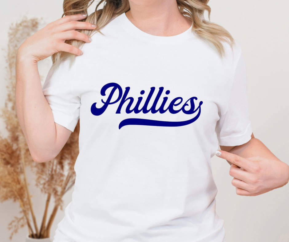 Phillies Text Blue Full Color DTF Transfer