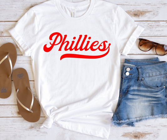 Phillies Text Red Full Color DTF Transfer