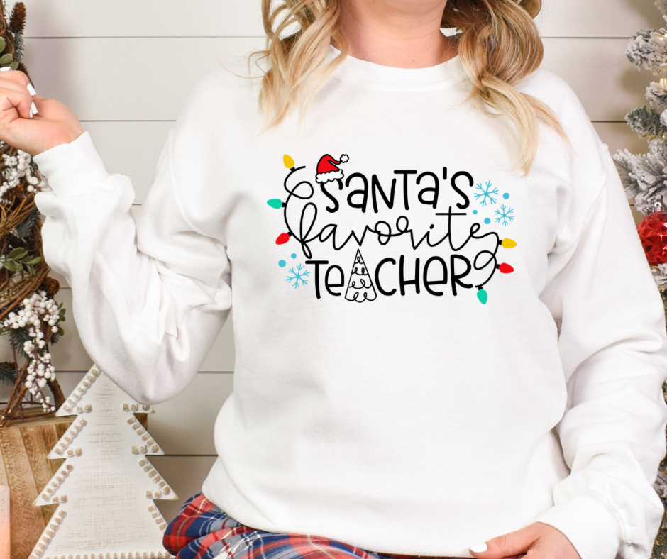 Santa’s Favorite Teacher Full Color DTF Transfer