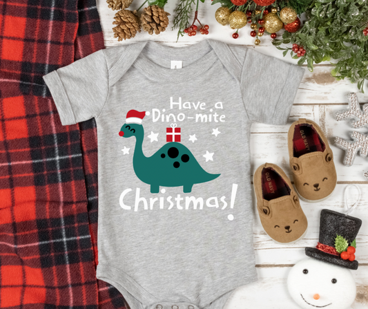 Have a Dino-Mite Christmas Dinosaur Kids Full Color DTF Transfer