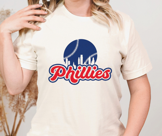 Phillies Baseball w/Skyline Full Color DTF Transfer