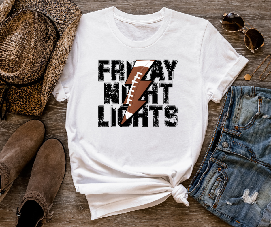 Friday Night Lights Football Lightening Bolt Full Color DTF Transfer