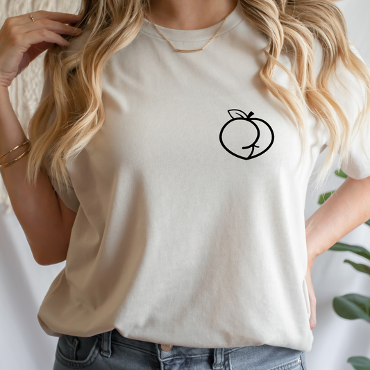 Peach Pocket Design Full Color DTF Transfer