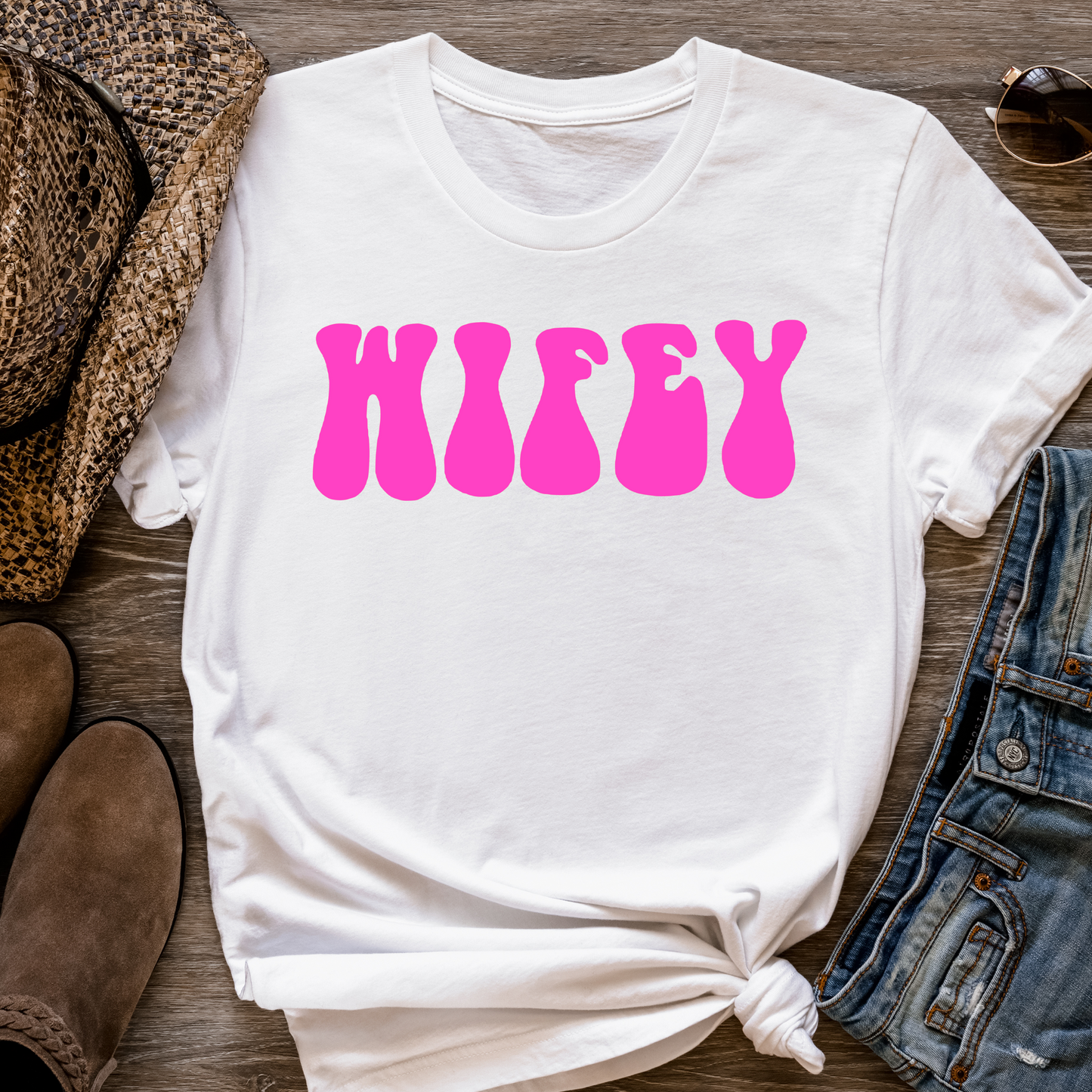 WIFEY Neon Pink Full Color DTF Transfer